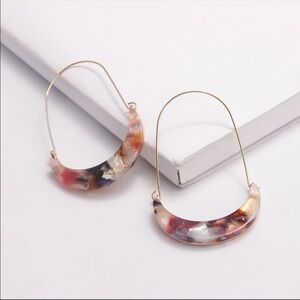 Crescent Hoop Resin Earrings